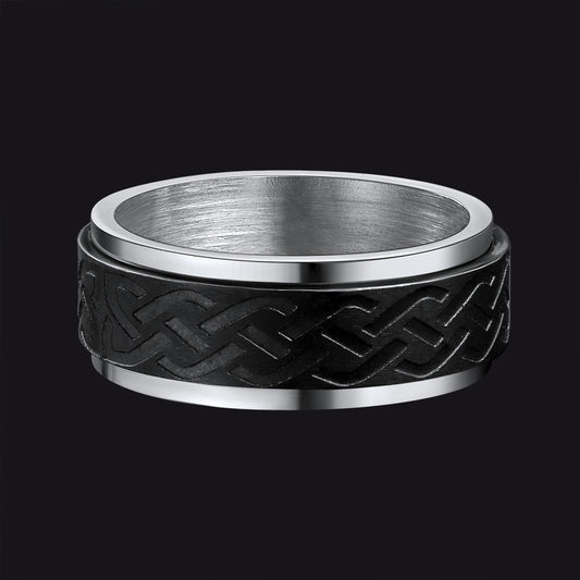 Celtic Knot Spinner Ring Anxiety Rotatable Ring for