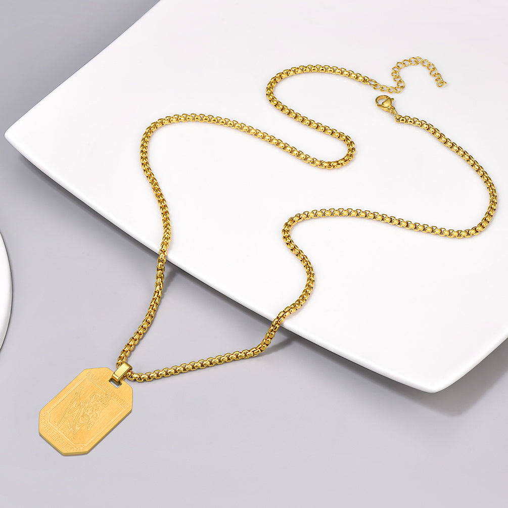 St. Christopher Dog Tag Necklace for