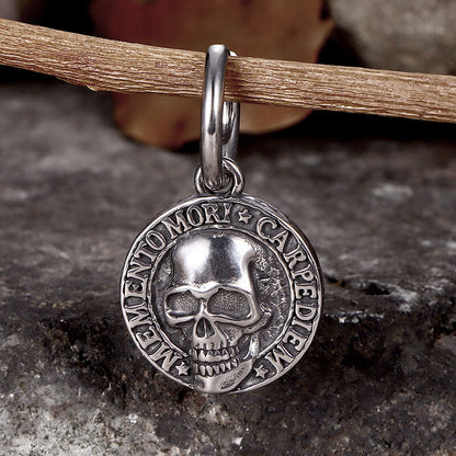 Carpe Diem Skull Stainless Steel Earrings