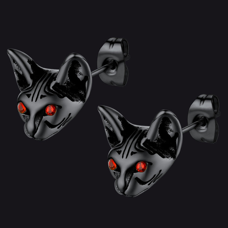 Flash Quirky Cat Kitten Stud Earrings for
