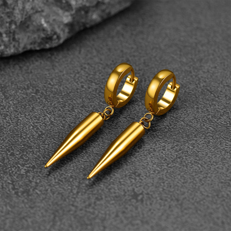 Punk Long Spike Dangle Hoop Earrings for