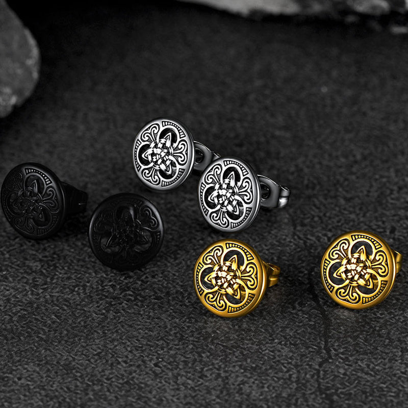 Round Irish Celtic Knot Stud Earrings for