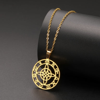 Witches Knot and Crescent Moons Protection Necklace