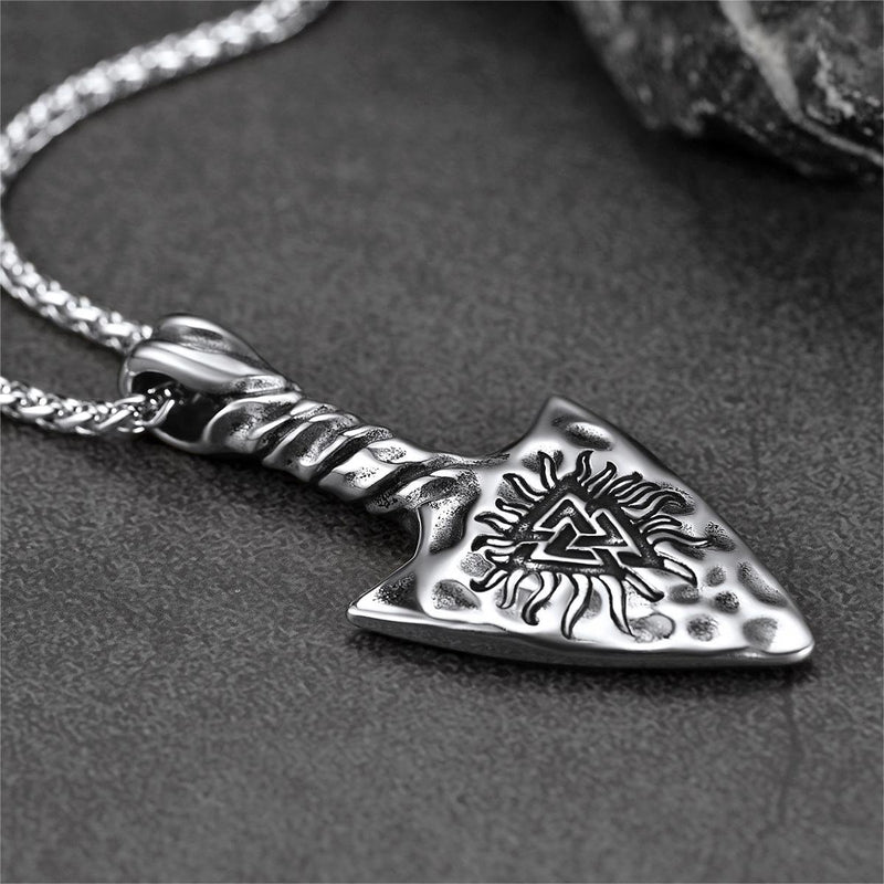 Flash Viking Gungnir Necklace With Valknut Amulet Jewelry for