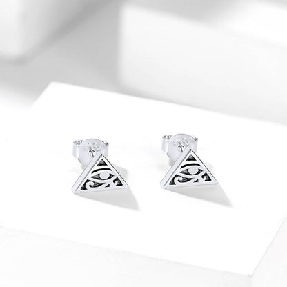 Sterling Silver Eye of Ra Stud Earrings for