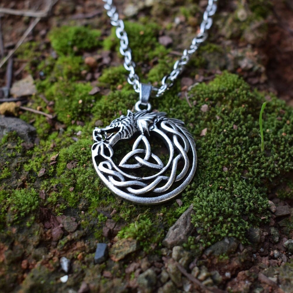 Celtic Dragon Triquetra Necklace