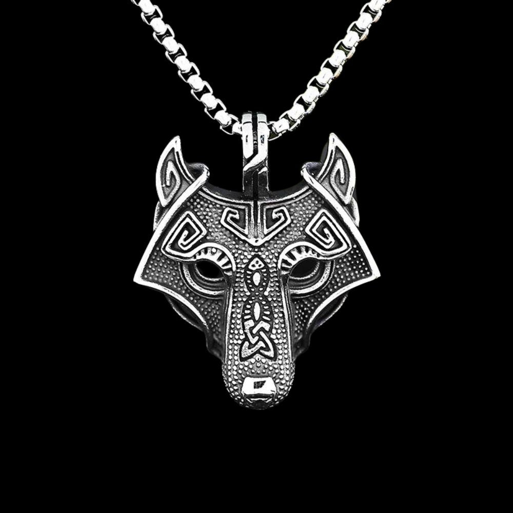 Celtic Knot Wolf Head Pendant