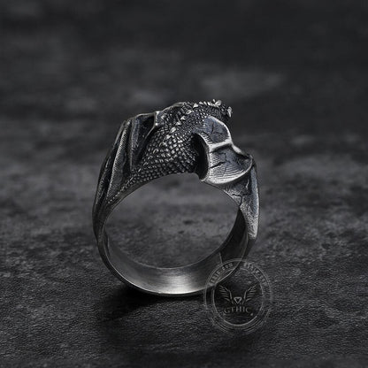 Celtic Flying Dragon Sterling Silver Ring