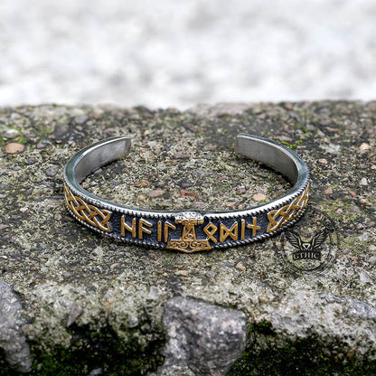 Celtic Knot Mjolnir Runes Stainless Steel Viking Bracelet