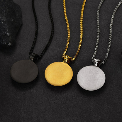 Viking Wolf Medal Necklace With Runes Jewelry for