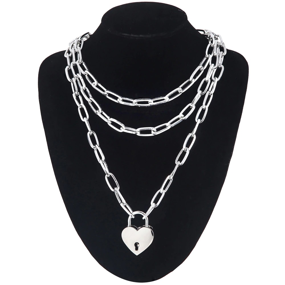 Chain Necklace With Heart for / Aesthetic Layered Necklace