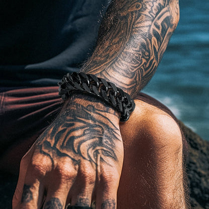 Miami Cuban Link Chain Bracelet for in Stainless Steel