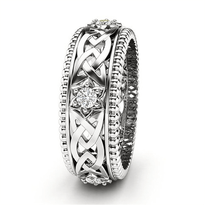Classic Celtic Knot Zircon Flower Rings / Jewelry for and
