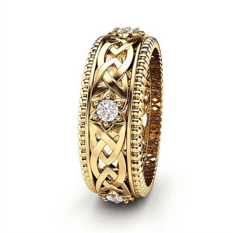 Classic Celtic Knot Zircon Flower Rings / Jewelry for and