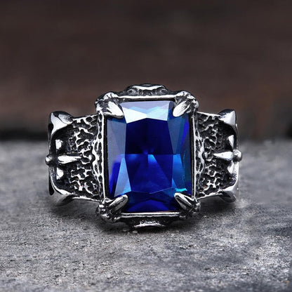 Classic Claw Stainless Steel Cz Ring