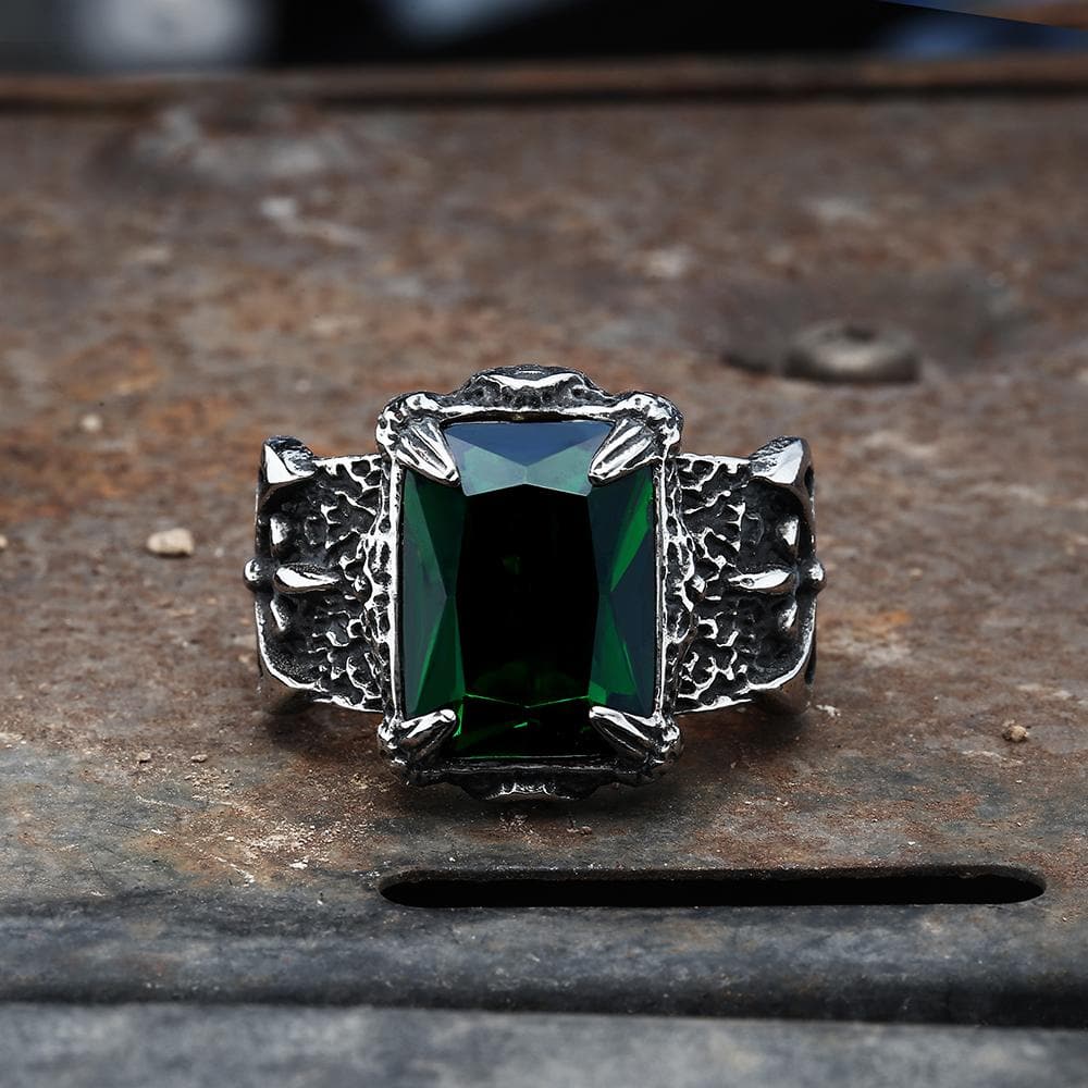 Classic Claw Stainless Steel Cz Ring
