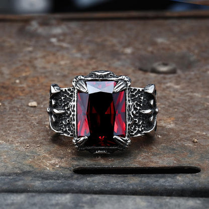 Classic Claw Stainless Steel Cz Ring
