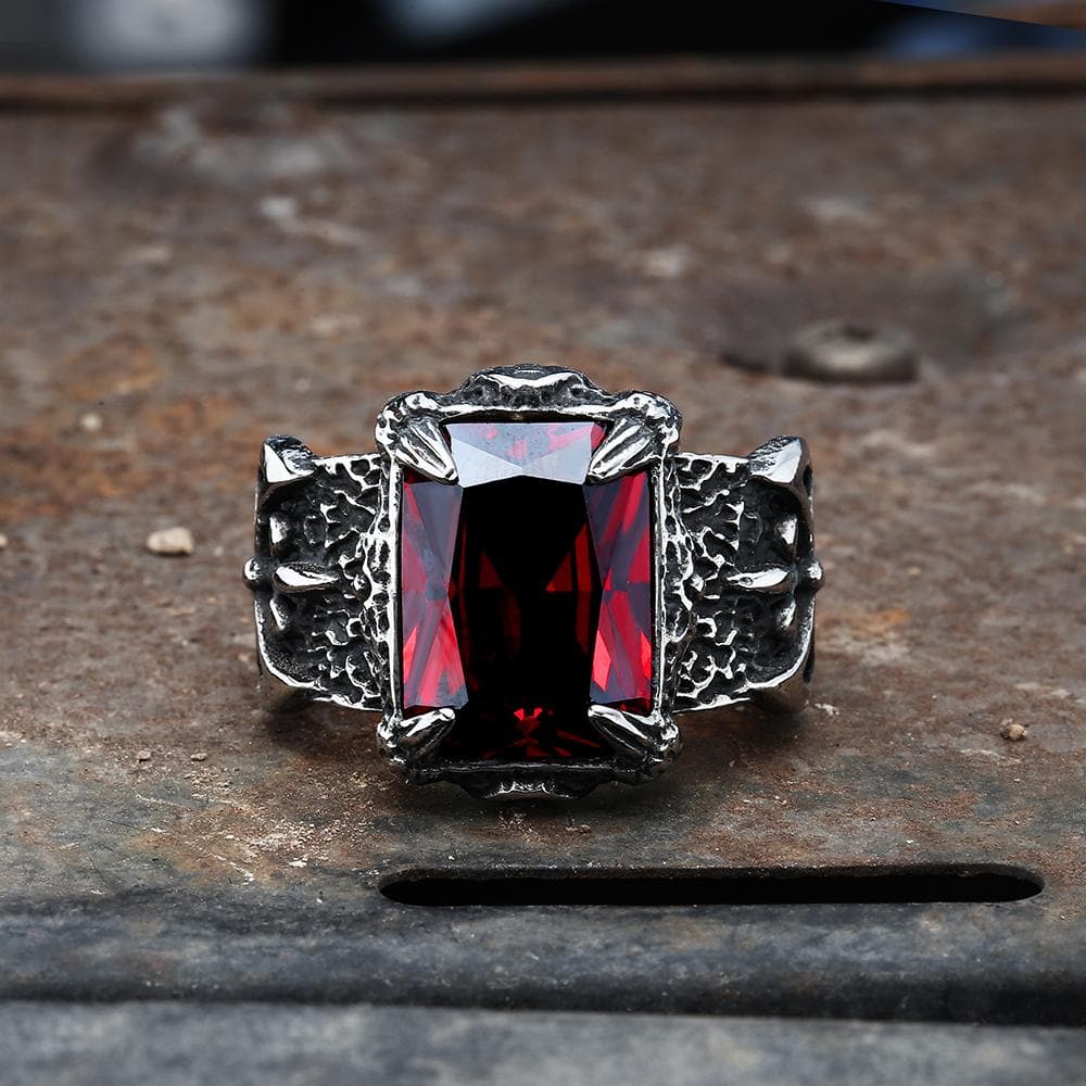 Classic Claw Stainless Steel Cz Ring