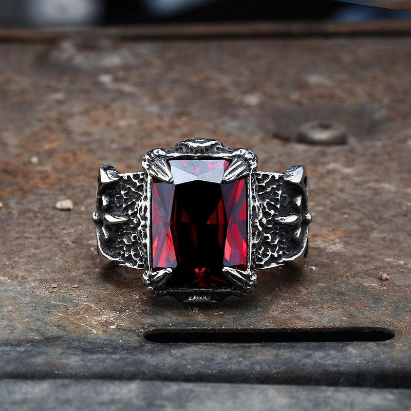 Classic Claw Stainless Steel Cz Ring