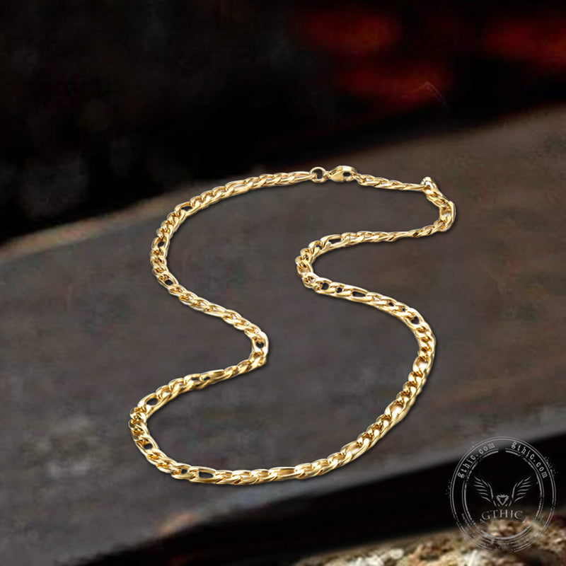Classic Cuban Stainless Steel Figaro Chain
