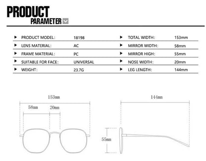 Classic T-shaped Retro Large Frame Ac Sunglasses