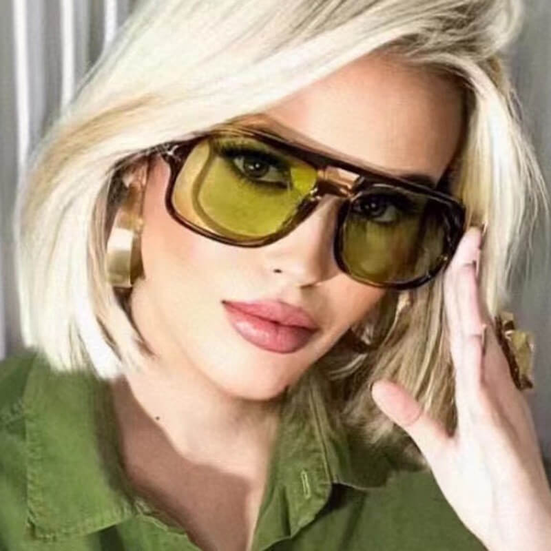 Classic T-shaped Retro Large Frame Ac Sunglasses