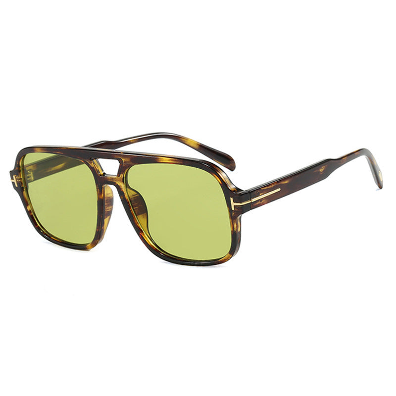 Classic T-shaped Retro Large Frame Ac Sunglasses