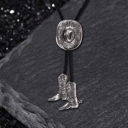 Classic Western Cowboy Hat Alloy Bolo Tie