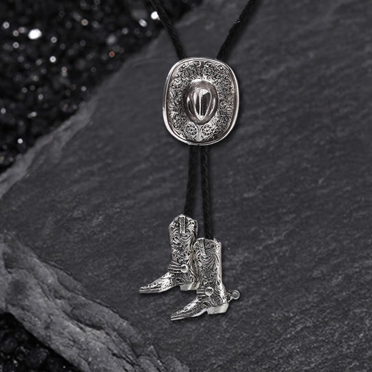 Classic Western Cowboy Hat Alloy Bolo Tie