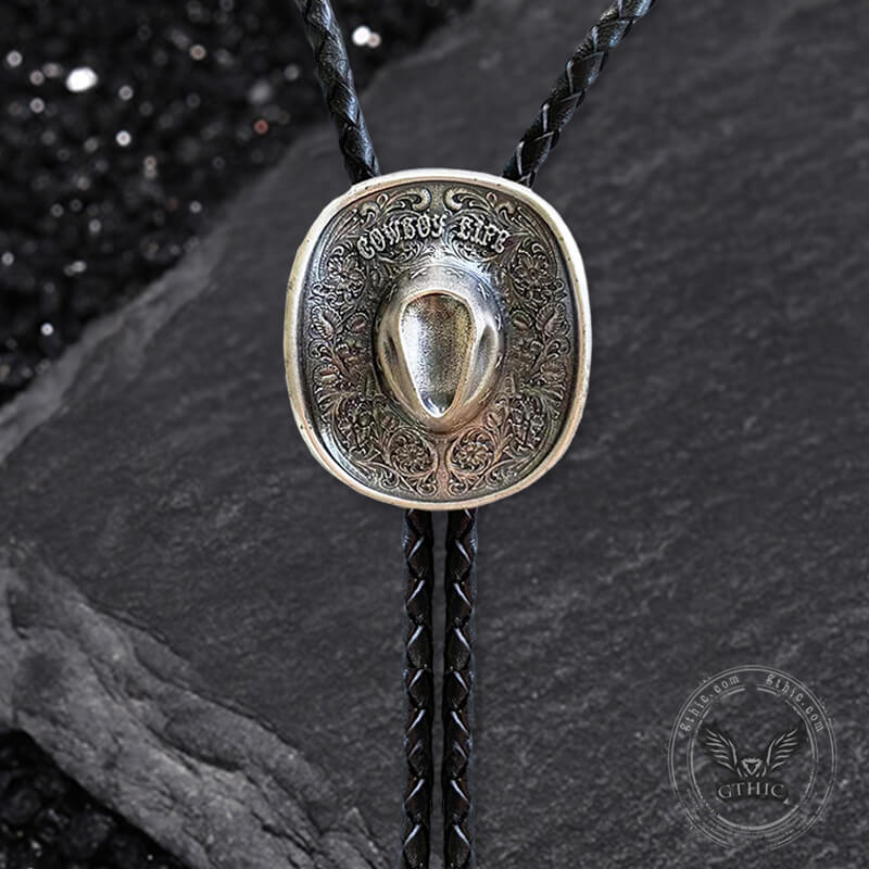 Classic Western Cowboy Hat Alloy Bolo Tie