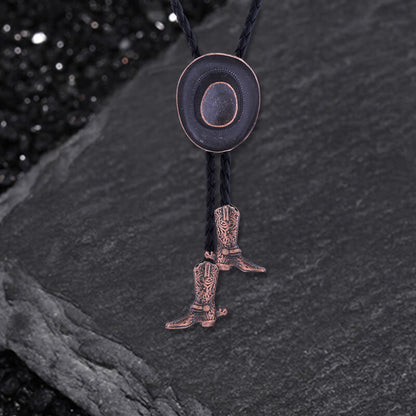 Classic Western Cowboy Hat Alloy Bolo Tie