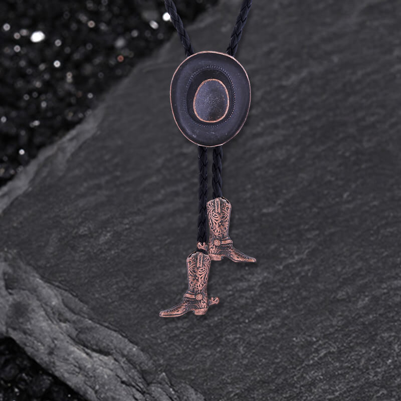 Classic Western Cowboy Hat Alloy Bolo Tie