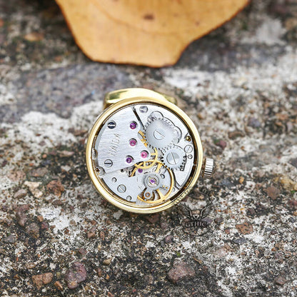 Clockwork Mechanical Watch Brass Cufflinks