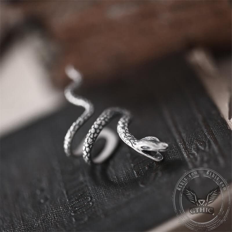 Coiled Snake Sterling Silver Ear Cuffs