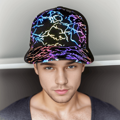 Colorful Rave Polyester Reflective Cap