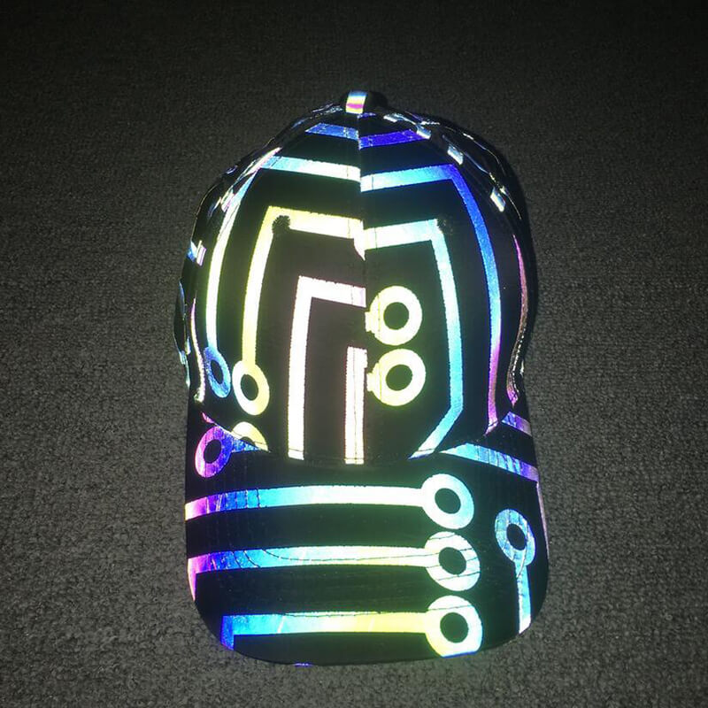 Colorful Rave Polyester Reflective Cap