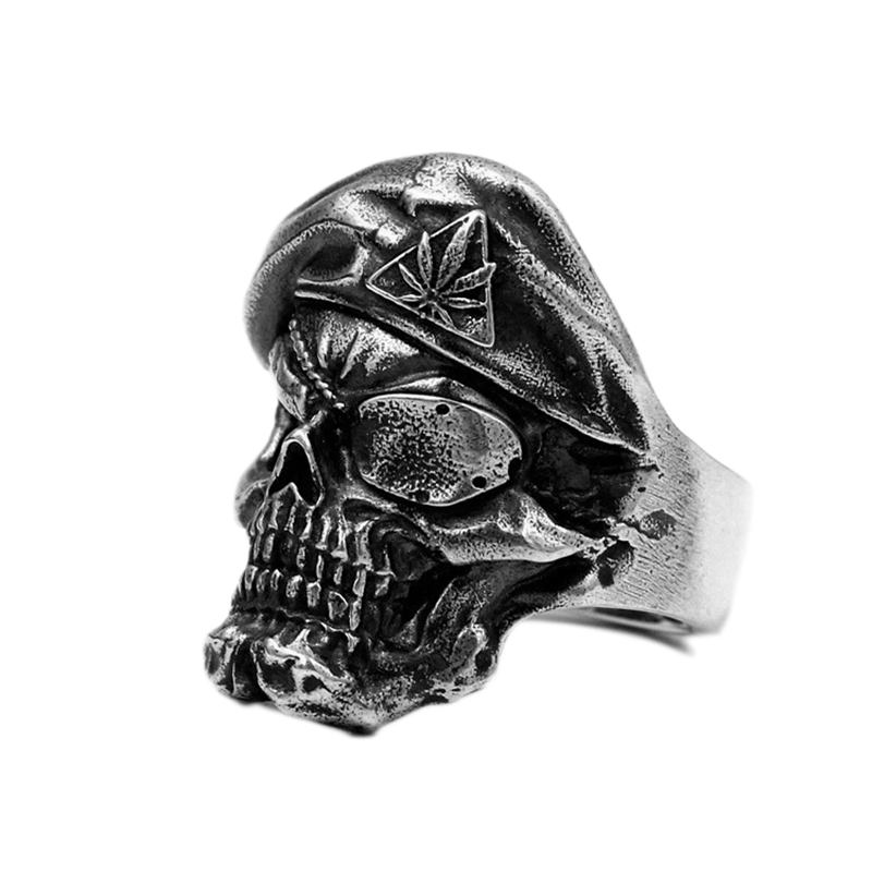Cool Skull Ring / Sterling Silver Ring / Punk Style