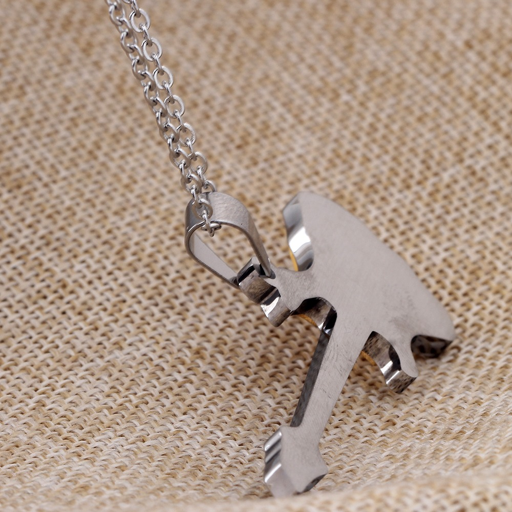Cool Metal Chain Guitar Necklace Pendant / Quality Punk Style Jewelry