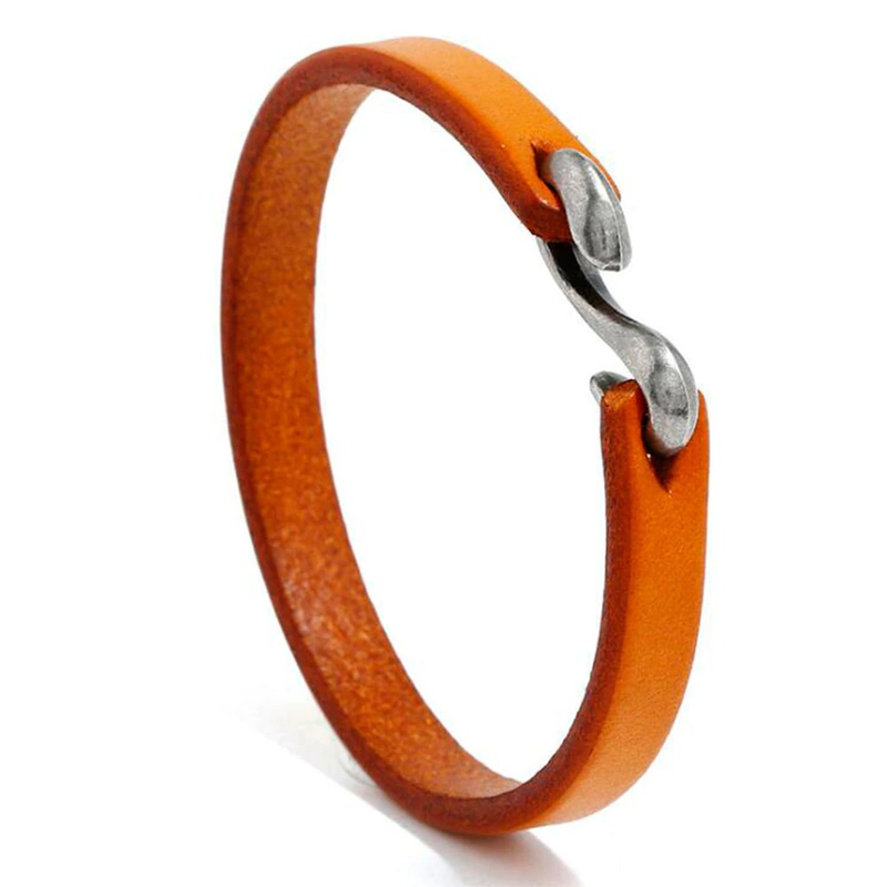 Cool Genuine Leather Narrow Bracelets / Cuff Bangle in Rock Style