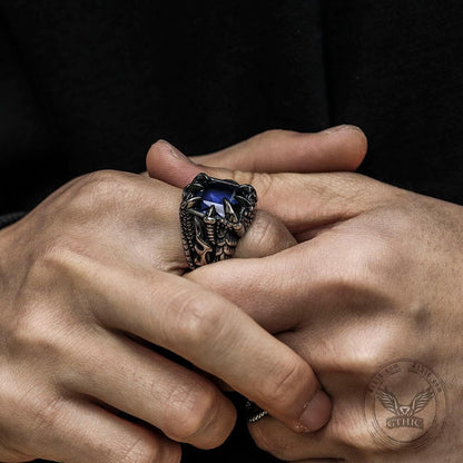 Cool Dragon Claw Stainless Steel Cz Ring