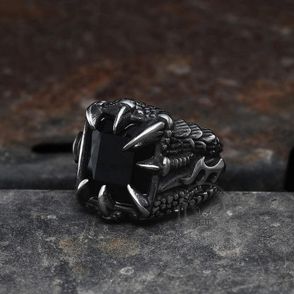 Cool Dragon Claw Stainless Steel Cz Ring