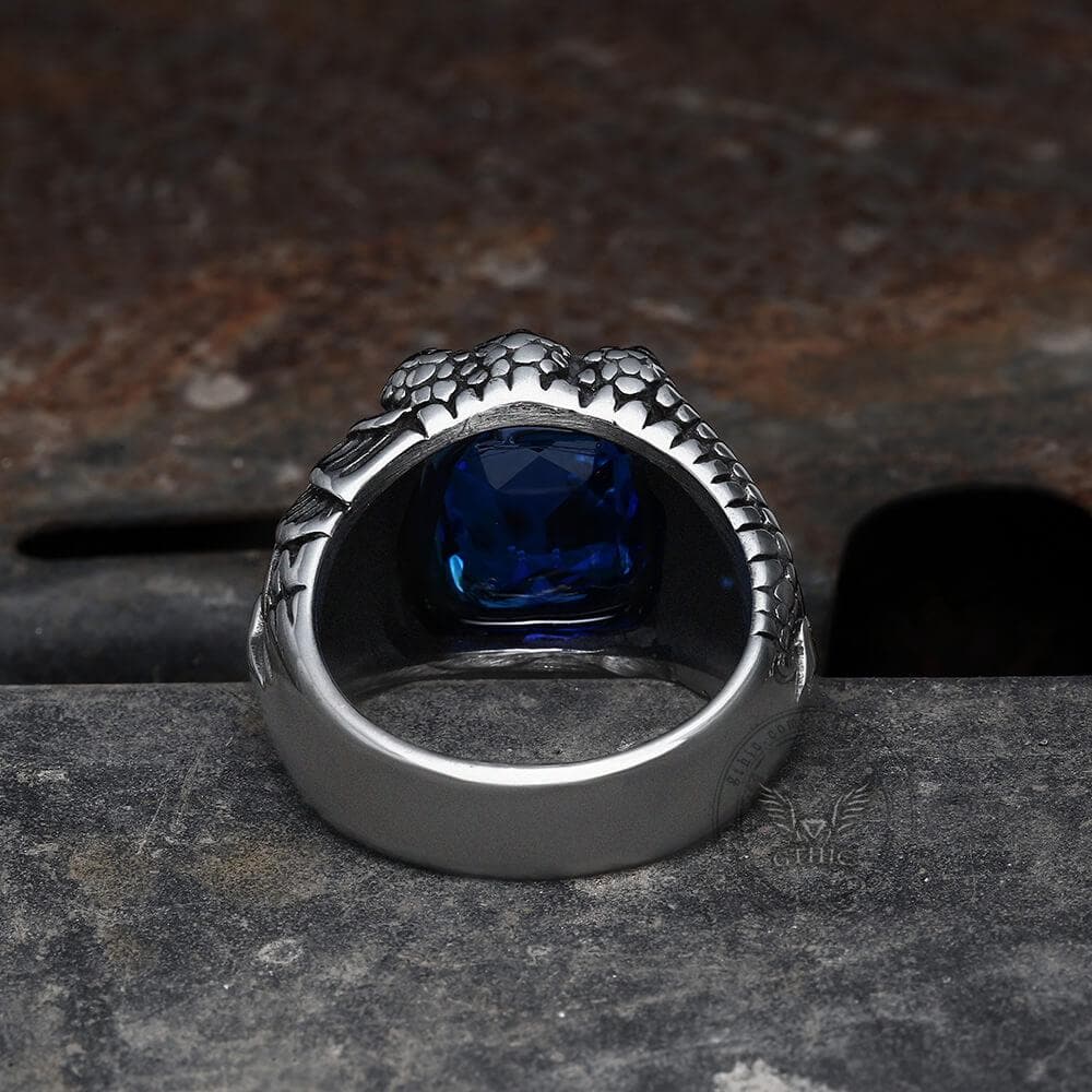 Cool Dragon Claw Stainless Steel Cz Ring