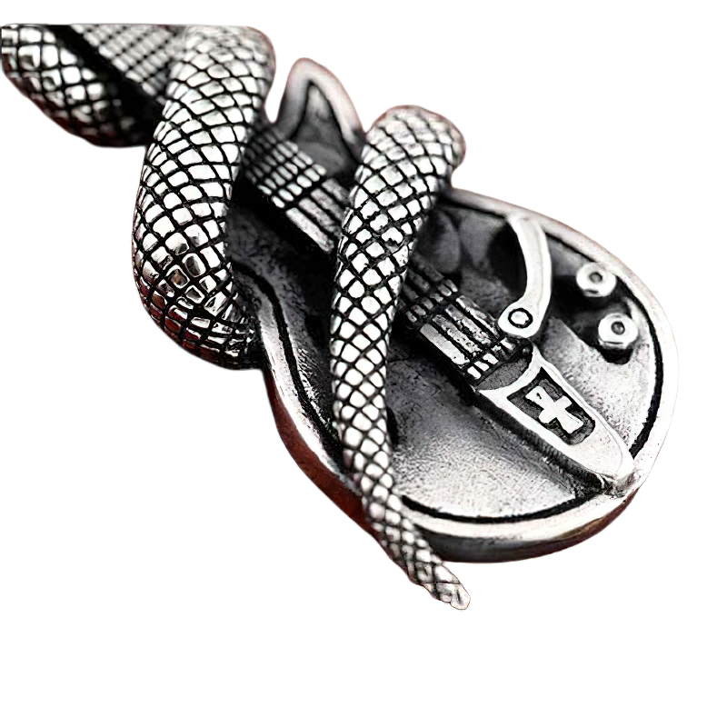 Creative Accessories of Snake on Guitar-shaped / Pure Silver Pendant / Rock Style