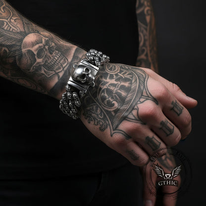 Creative Skull Stainless Steel Gothic Cuban Link Bracelet