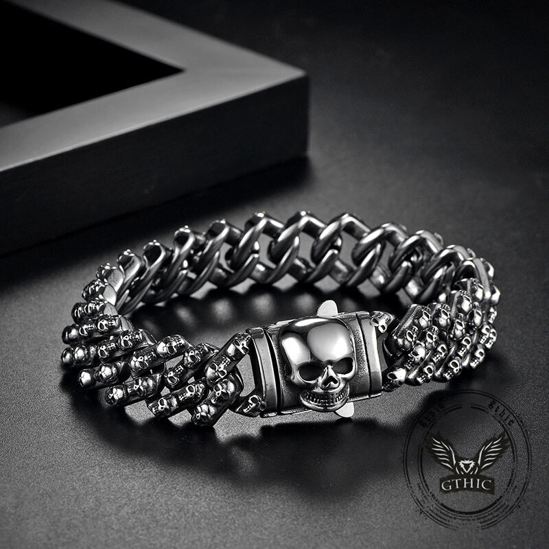 Creative Skull Stainless Steel Gothic Cuban Link Bracelet