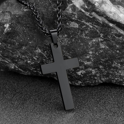 Gothic Skull Cuban Chain & Cross Layered Pendant Set for