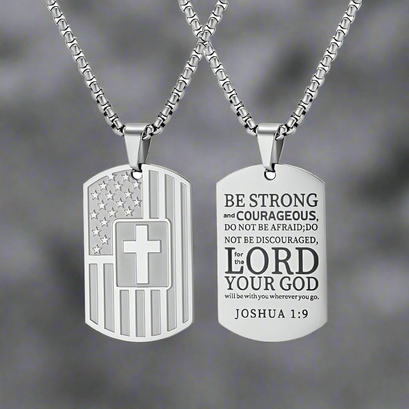 Cross American Flag Stainless Steel Military Brand Pendant