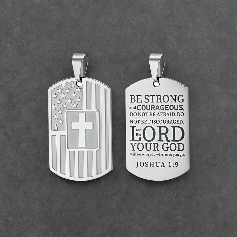 Cross American Flag Stainless Steel Military Brand Pendant