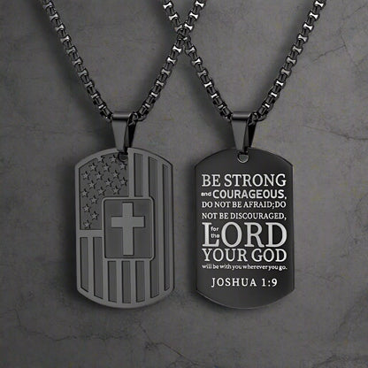 Cross American Flag Stainless Steel Military Brand Pendant