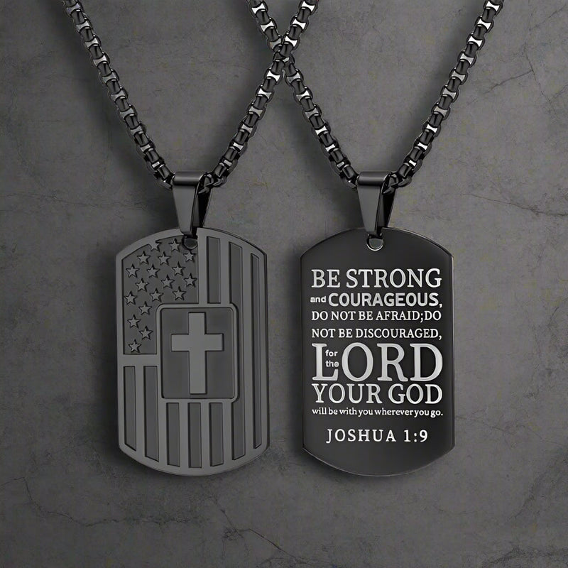 Cross American Flag Stainless Steel Military Brand Pendant